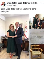 KKTC Başbakanının Eşi, Özel Mektupla Beraber Başbakana Sandalye Hediye Etti