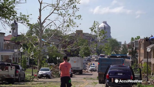 Neighborhoods damaged and trees down after EF3 tornado