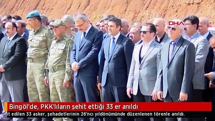 Bingöl'de, PKK'lıların şehit ettiği 33 er anıldı