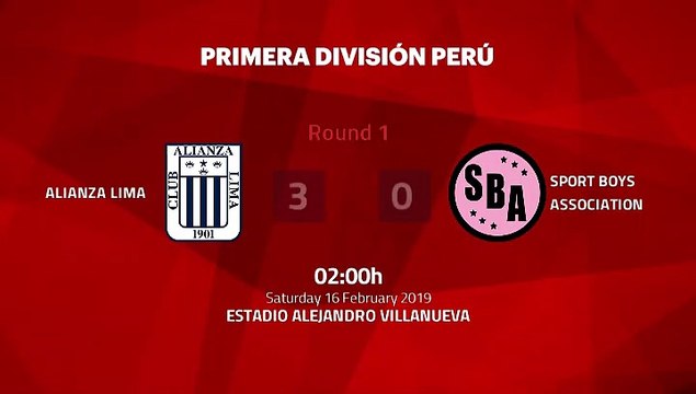Match report between Alianza Lima and Sport Boys Association Round 1 Apertura Peru - Liga 1