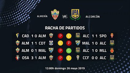 Previa partido entre Almería y Alcorcón Jornada 40 Segunda División