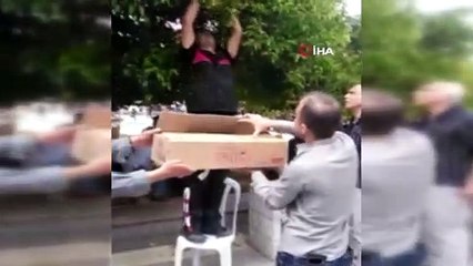 Malatya'nın en işlek meydanını arılar istila etti