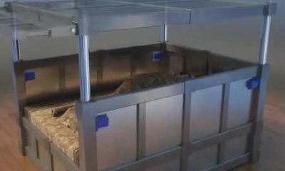 سرير مضاد للزلازل... يتحوّل إلى ملجأ ويحتوي على مخزن للطعام والماء