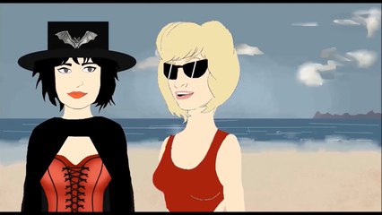 Uma Gótica na Praia - Desenho Gótico Completo