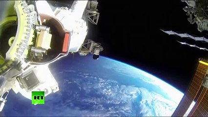 Amazing footage of astronauts walking on the International Space Station
