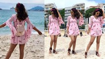 Hina Khan looks beautiful in pink short dress; Check Out | Boldsky
