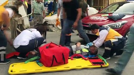 Otomobilin çarptığı çöp kamyonundaki temizlik işçisi yaralandı
