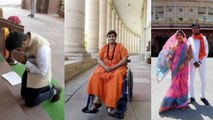 Sadhvi Pragya Thakur से Tejasvi Surya तक, जीत के बाद ये दिग्गज पहुंचे Parliament | वनइंडिया हिंदी