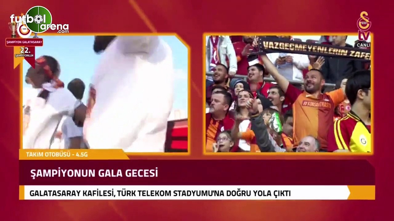 Galatasaraylı futboluların şampiyonluk coşkusu