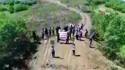 İlk defa eylem yapan köylülerden maden ocağı tepkisi