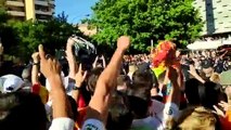 Final Copa Barcelona-Valencia: Llegada del Valencia al Benito Villamarín