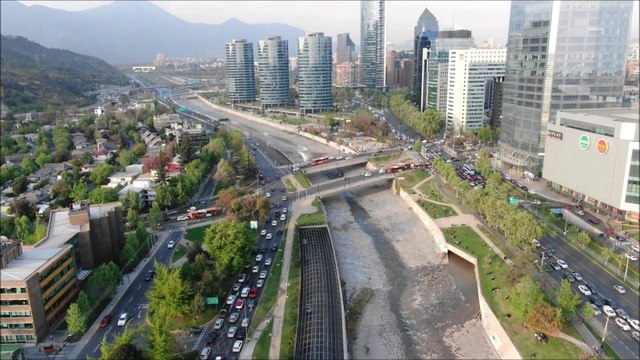 Costanera center and Mapocho River in Chile