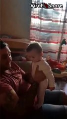 Wow it's Daddy, But I'm Sleepy - Cute Baby Fall Asleep!