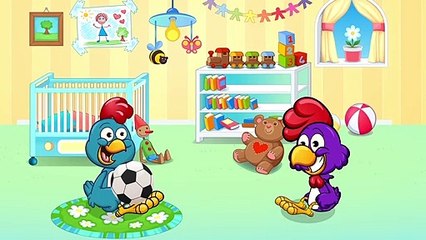 Gallina Pintadita voando com balões