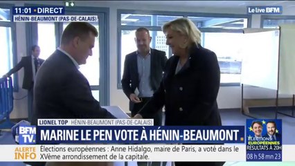 Européennes: Marine Le Pen a voté à Hénin-Beaumont