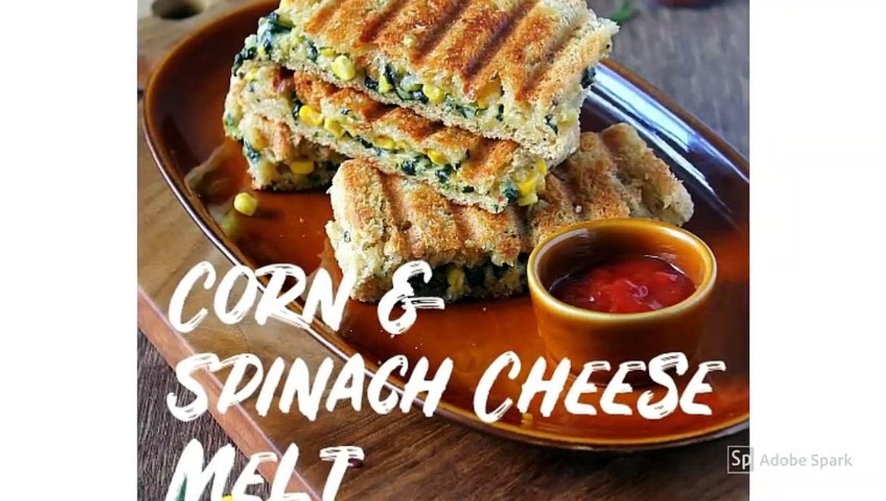 Gluten Free Recipes - Corn and Spinach Cheese Melt Gluten Free Sandwich | Sprinng Foods