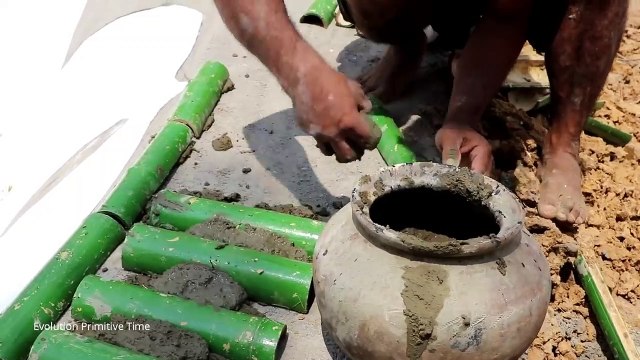 Build Bamboo House And Build Swimming Pool With Water Slide (Part 2)