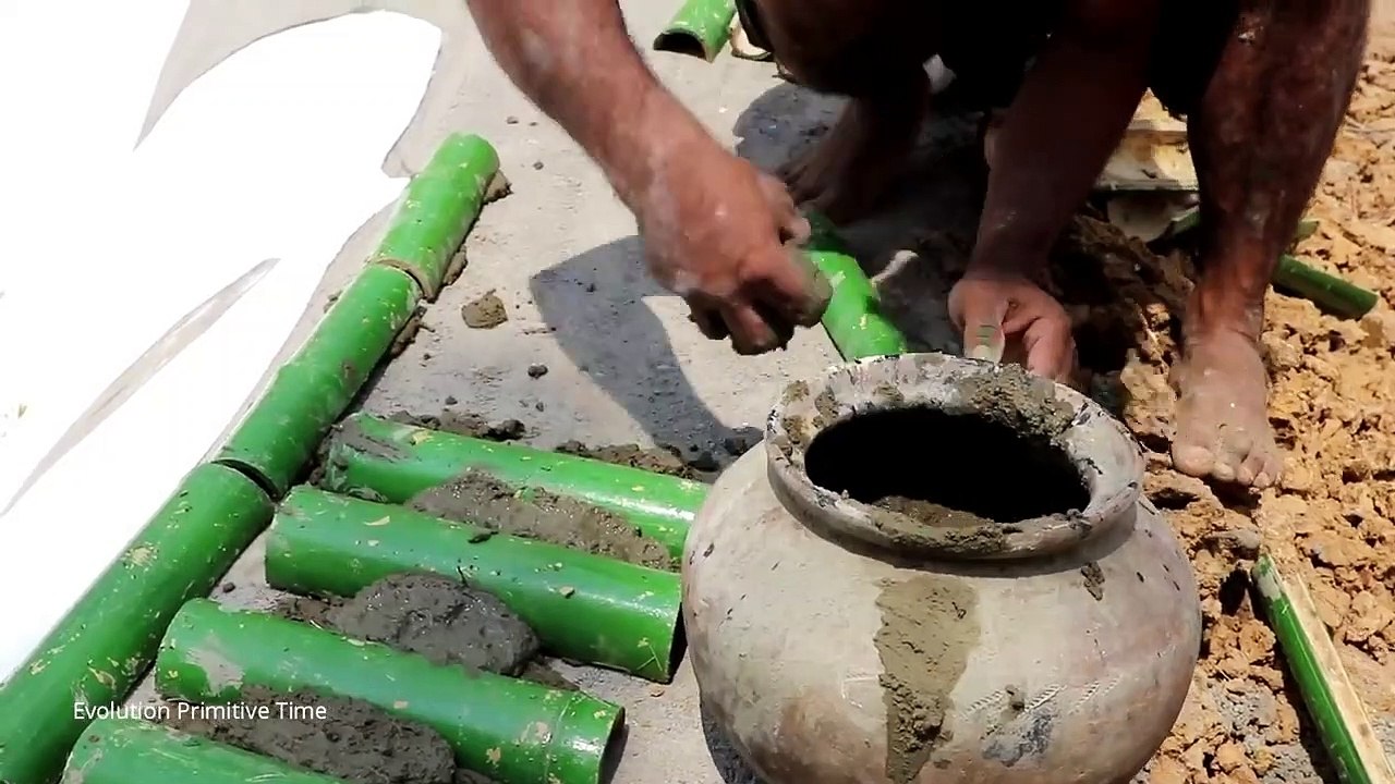 Build Bamboo House And Build Swimming Pool With Water Slide  (Part 2)