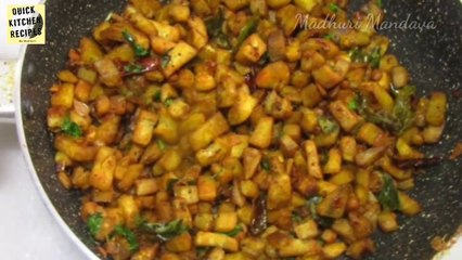 Raw Banana Fry | Aratikaya Fry | Madhuri Recipe Book