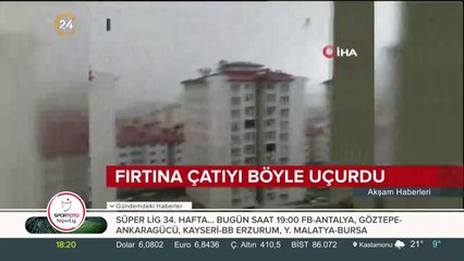 Fırtına çatıyı böyle uçurdu