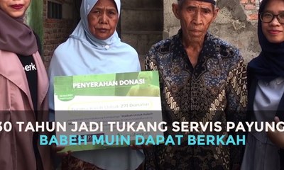 30 Tahun Jadi Tukang Servis Payung,  Babeh Muin Dapat Berkah