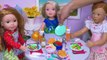 Baby Doll Cooking Play Doh Pasta in Doll Kitchen Toys Play!