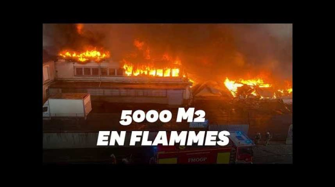 Un incendie impressionnant ravage des entrepôts à Aubervilliers