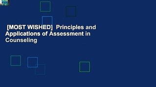 [MOST WISHED]  Principles and Applications of Assessment in Counseling