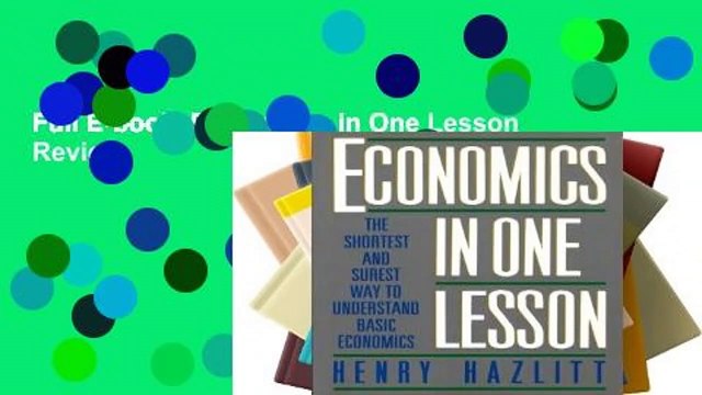 Full E-book  Economics in One Lesson  Review