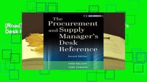 [Read] The Procurement and Supply Manager's Desk Reference  For Trial