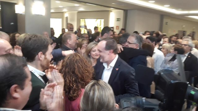 Javier Esparza (Navarra Suma) celebra los resultados de las elecciones del 26M