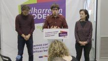 Rueda de prensa de Elkarrekin Podemos en Bilbao