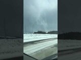 Snow Tornado Intensifies in Few Seconds in a Canadian Town
