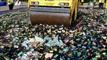 Indonesia steamrolls 18,000 bottles of illegal alcohol during Ramadan