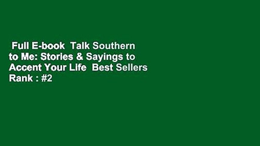 Full E Book Talk Southern To Me Stories Sayings To Accent Your Life Best Sellers Rank 2 Video Dailymotion Now we recommend you to download first result josh logan talk southern to me official lyric video mp3. dailymotion