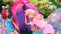 Barbie Doll LOL Family Camping Adventures with Baby Goldie
