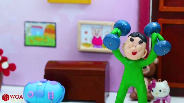 Funny Play Doh Stop Motion Superhero Babies Arm Wrestling Champion Play Doh Cartoons For Kids