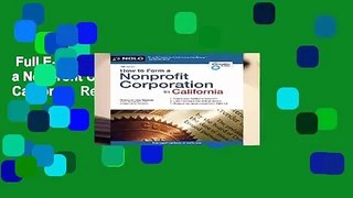 Full E-book  How to Form a Nonprofit Corporation in California  Review