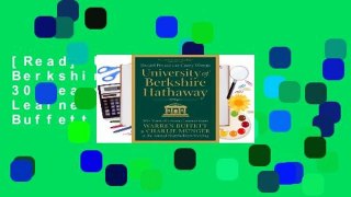 [Read] University of Berkshire Hathaway: 30 Years of Lessons Learned from Warren Buffett & Charlie