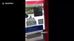 Owner runs out of US gas station to find impatient dog honking his car