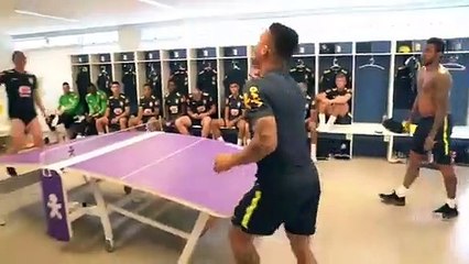 Football - Neymar and Gabriel Jesus play Teqball