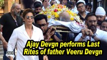 Ajay Devgn performs Last Rites of father Veeru Devgn | B'wood bids tearful adieu