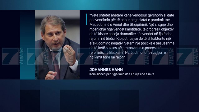 HAHN KERKON TE HAPEN NEGOCIATAT PER SHQIPERINE - News, Lajme - Kanali 7