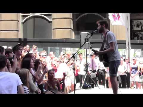 LIVE: Passenger performs Scare Away The Dark busking in Martin Place, Sydney