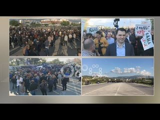 RTV Ora - Opozita bllokon rrugët për 2 orë dhe djeg goma, Basha: Datë tjetër për zgjedhjet