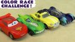 Hot Wheels Learn Colors Race Challenge when racers Learn English with Disney Pixar Cars 3 Lightning McQueen vs Marvel Avengers 4 Endgame & DC Comics Justice League with Transformers and Frozen Queen Elsa