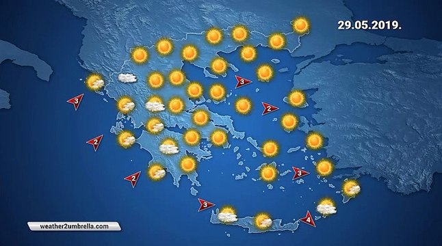 Η πρόγνωση του καιρού για την Τετάρτη 29-5-2019
