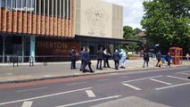 Blood stains the pavement after man fatally stabbed in east London