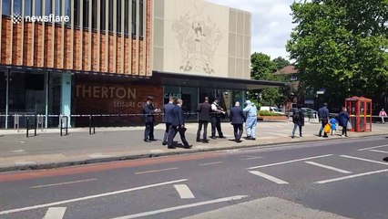 Blood stains the pavement after man fatally stabbed in east London