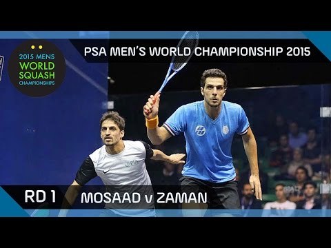 Squash: 2015 PSA Men's World Championship Rd 1 Highlights: Mosaad v Zaman